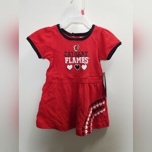 2/$25 Calgary Flames Red Baby Dress